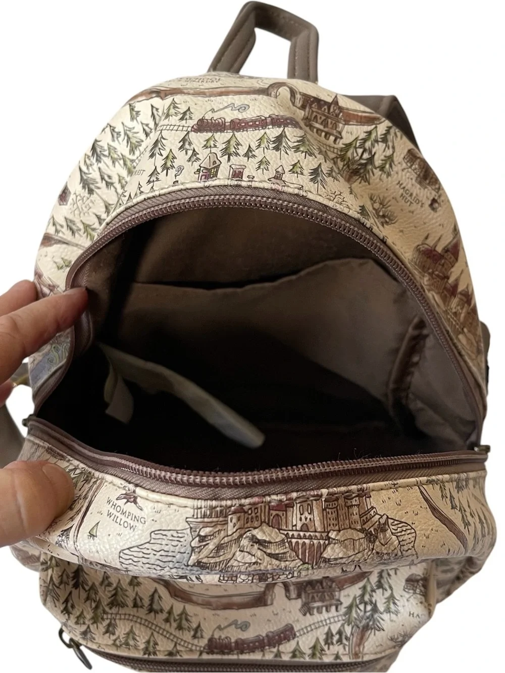 Harry Potter Loungefly Map Print Mini Backpack - Cream with Brown Trim